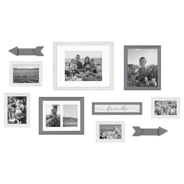 Kate and Laurel Bordeaux Gray Picture Frame (Set of 10)