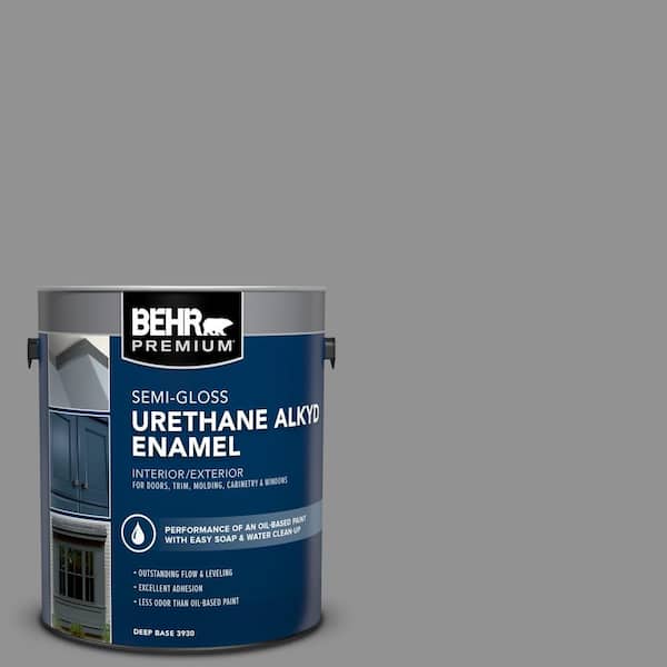 BEHR PREMIUM 1 gal. #N520-4 Cool Ashes Urethane Alkyd Semi-Gloss Enamel Interior/Exterior Paint
