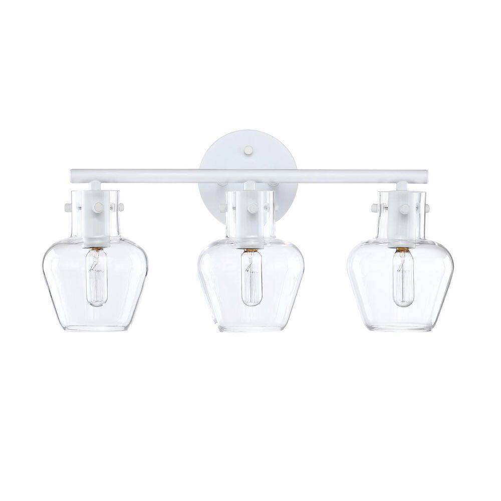 Avex 3-Light White Wall Sconce with Clear Glass Shade price history on PriceWatchPro