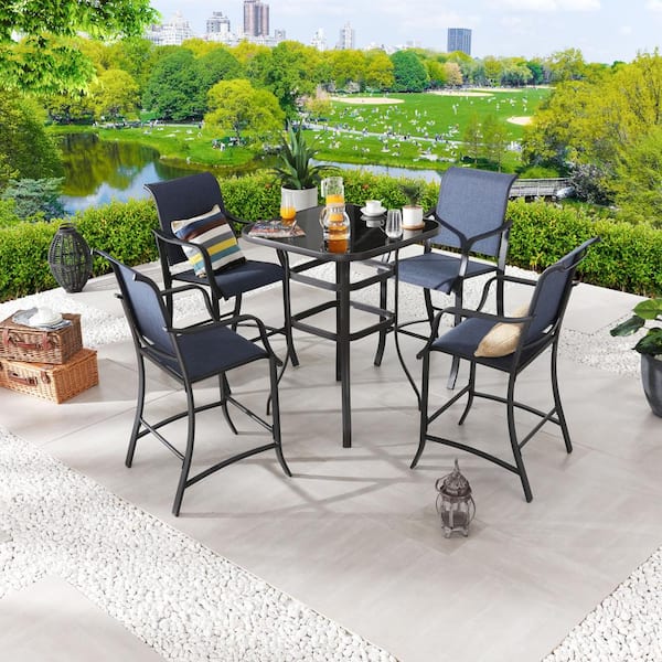 Patio Festival 5-Piece Metal Bar Height Outdoor Dining Set