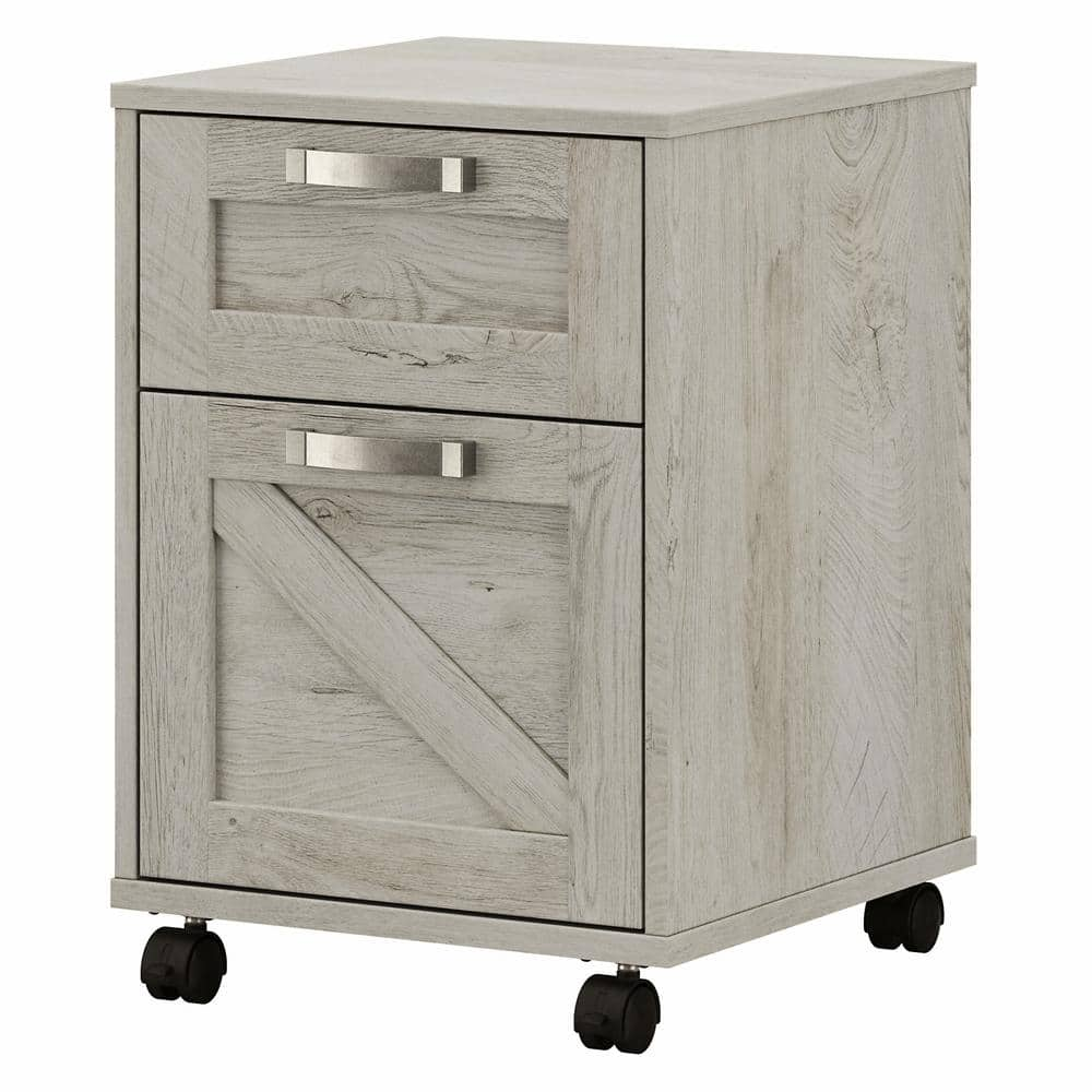 kathy ireland Cottage Grove Cottage White 2 Drawer Mobile File Cabinet ...