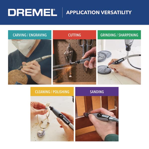 Dremel Flex Shaft Rotary Tool Attachment + Rotary Tool WorkStation for  Woodworking and Jewelry Making 225-02+220-01 - The Home Depot