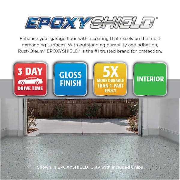 Rust-Oleum EpoxyShield 90 oz. Clear High-Gloss 2-Part Epoxy Interior Low  VOC Premium Concrete Garage Floor Paint Top Coat Kit 365188 - The Home Depot