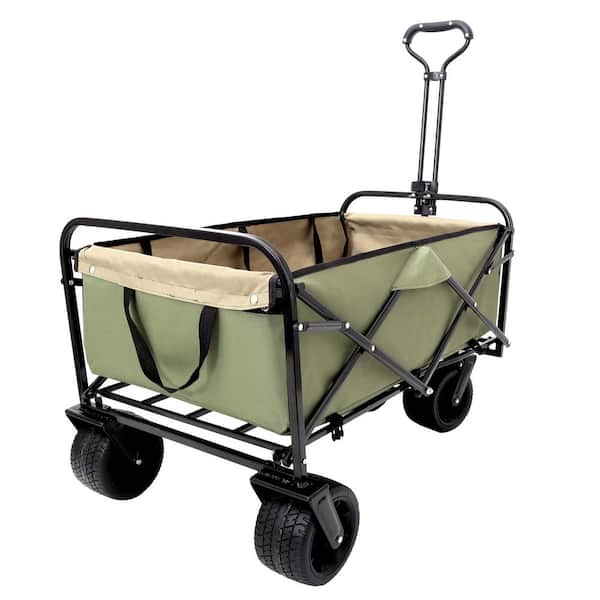 3.1 cu. ft. Green Steel Garden Cart with Strapping System