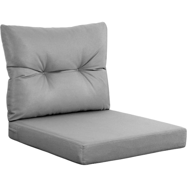 Mximu 24 in. x 24 in. Olefin Dark Gray Outdoor Double Waterproof and UV-Resistant Tech Deep Seat Cushion Set
