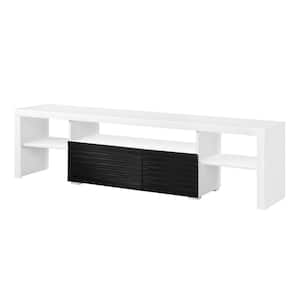 White & Black TV Stand Fits TVs up to 55 to 80 in.