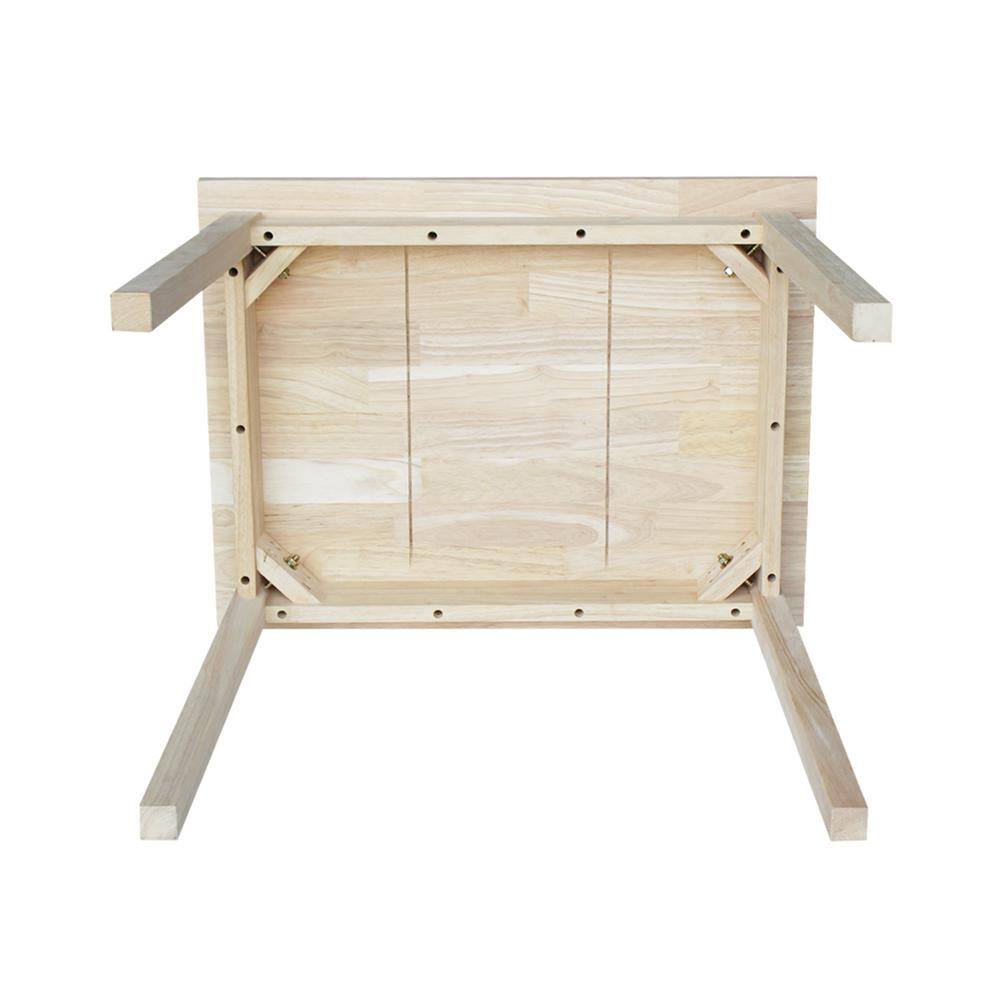 Unfinished White Wooden Kids Table with Tapered Legs