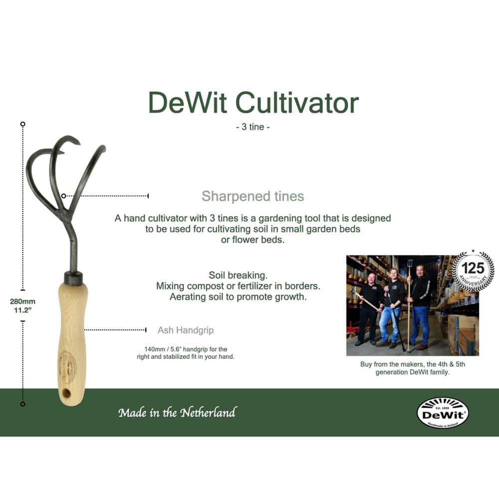 Heavy Duty 3-Tine Cultivator with Ash Hardwood Handle