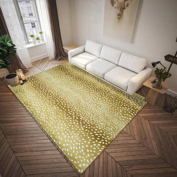 Addison Rugs - Safari Gold 3 ft. x 5 ft. Indoor/Outdoor Washable Indoor/Outdoor Washable Rug