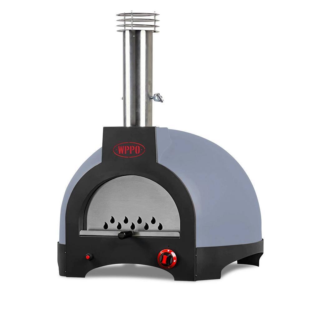 Infinity 50 in. Wood/Gas Hybrid-2 Outdoor Pizza Oven in Marine Blue