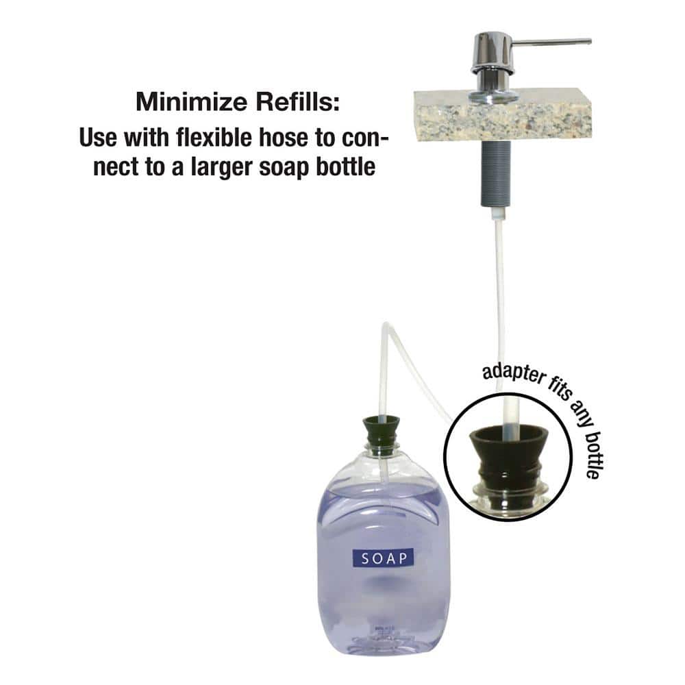 Brushed Nickel Curved Nozzle Soap Dispenser with Hose