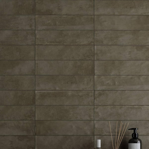 Arcadian 3 in. x 12 in. Glazed Sable Matte Ceramic Subway Wall Tile (5.28 sq. ft./Case)