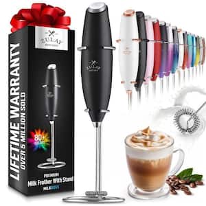 Powerful Milk Frother Handheld Foam Maker for Lattes - Black