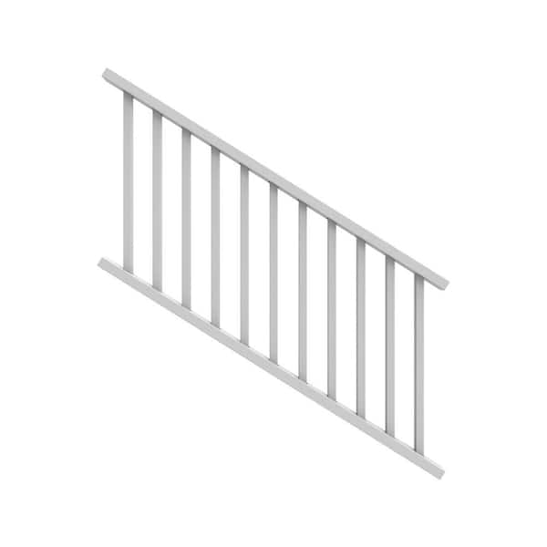 Barrette Outdoor Living Select 6 ft. x 36 in. White Vinyl Stair Rail Kit with Square Balusters