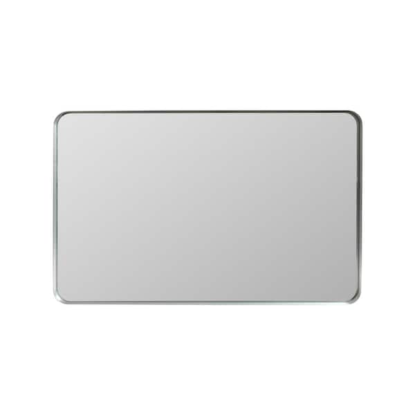 29.92 in. W x 39.76 in. H Rectangular Aluminum Alloy Framed Wall Bathroom Vanity Mirror in Silver