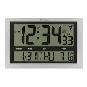 Jumbo Digital Atomic Wall Clock with Indoor Temperature