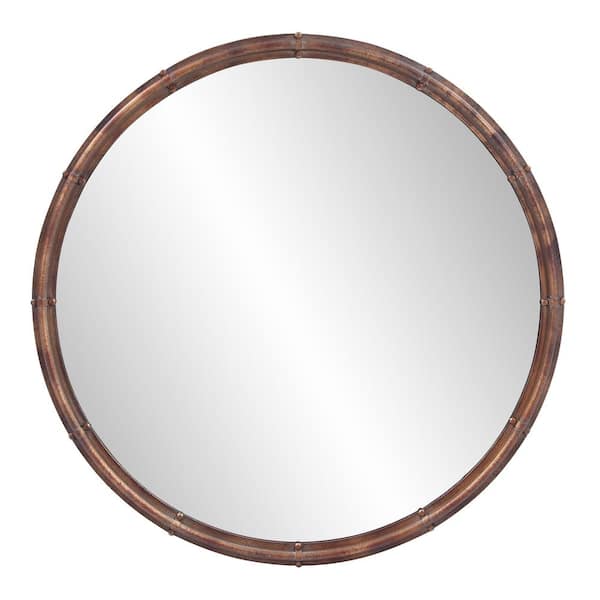 Marley Forrest Medium Round Acid Treated Bronze Hooks Classic Mirror (31 in. H x 31 in. W)