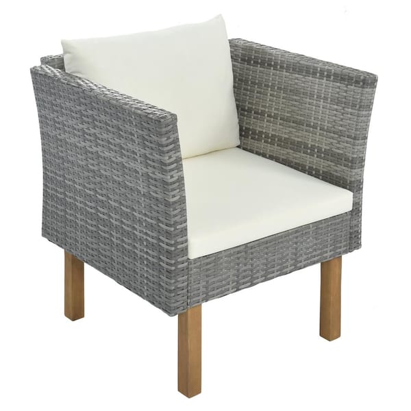 Harper & Bright Designs Gray 9-Piece Wicker Outdoor Sectional Set 