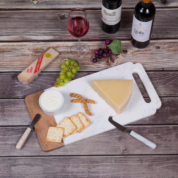 Mango Wood + Marble Cheese Knife Set