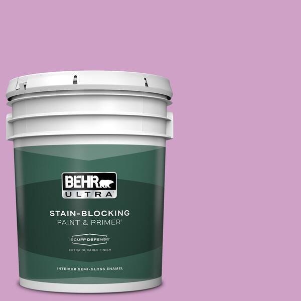 BEHR ULTRA 5 gal. #670B-4 Geranium Bud Extra Durable Semi-Gloss Enamel Interior Paint & Primer