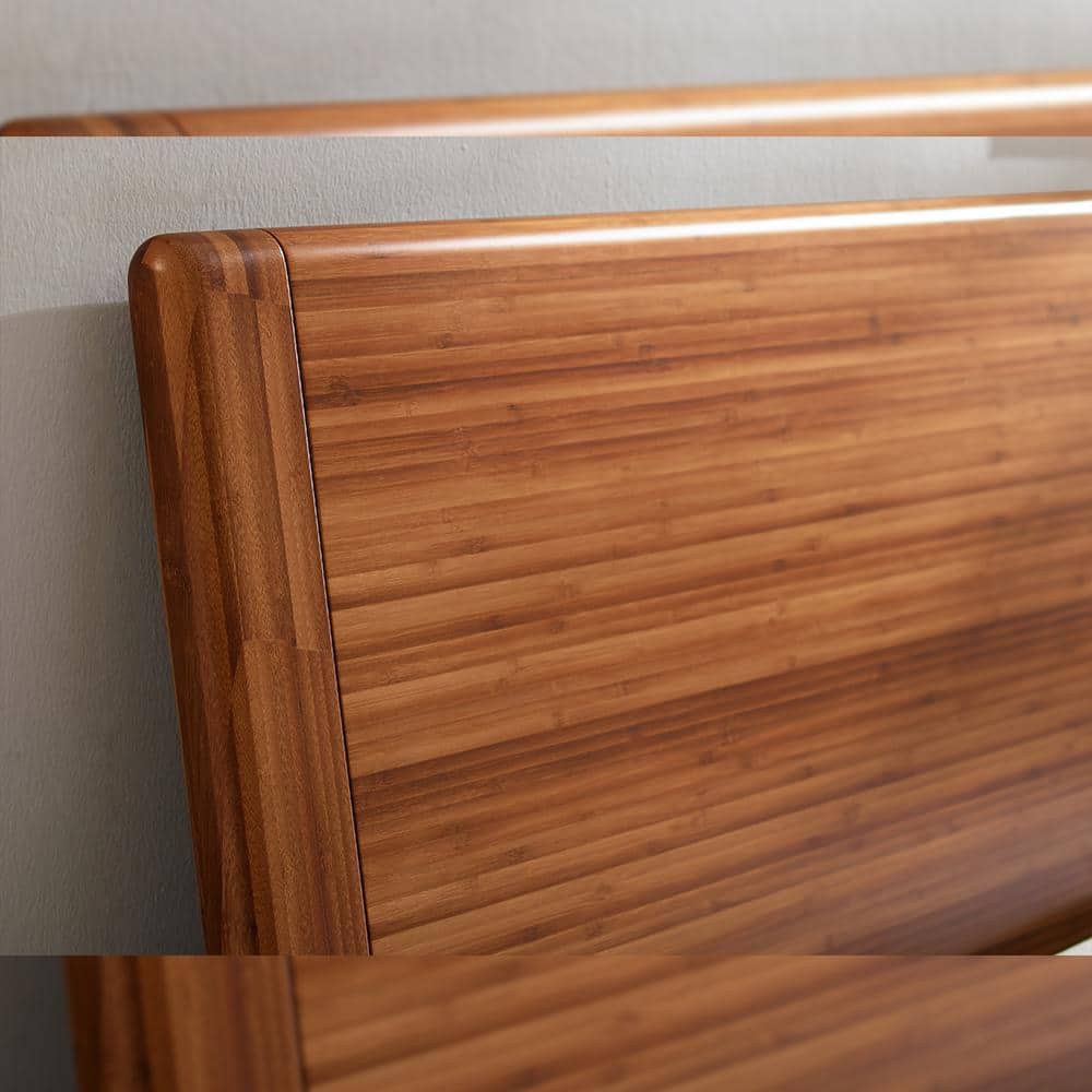 Ventura Amber King Platform Bed with Bamboo Frame and Metal Headboard