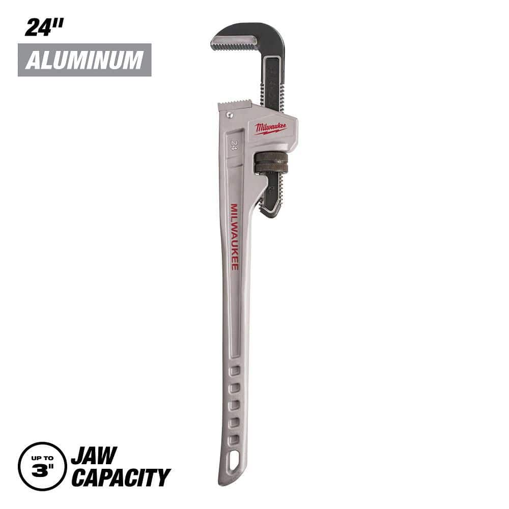 Milwaukee 24 in. Aluminum Pipe Wrench 48-22-7224 - The Home Depot