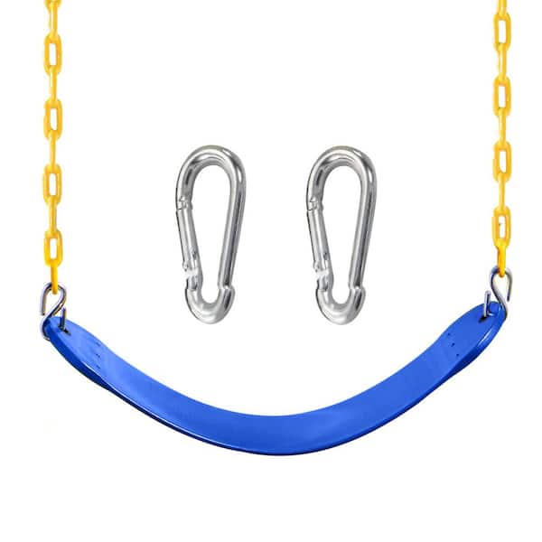Heavy Duty Swing Seat with 66 in. Chain and Snap Hooks Accessories for Kids Outdoor Playground, Blue