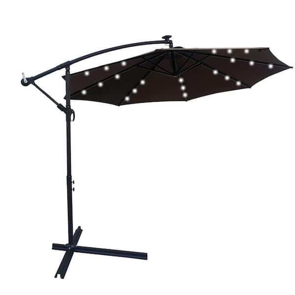 Unbranded 10 ft. steel Outdoor Patio Market Umbrella in Chocolate