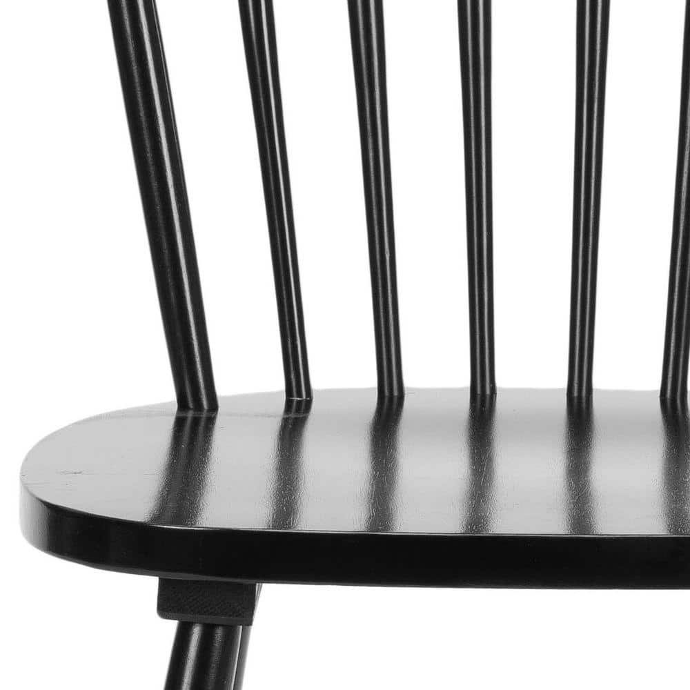 Black High Windsor Wood Slat Side Chair