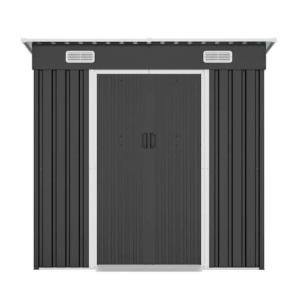 4 ft. W x 6 ft. D Outdoor Storage Metal Shed with Ventilation Vents 24 sq. ft. (6.43 x 4 ft.)