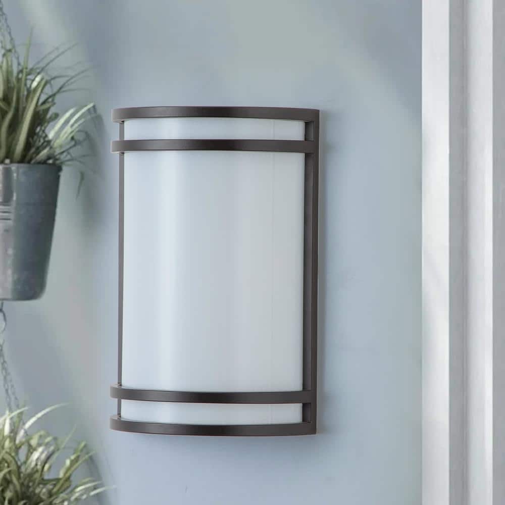 Oil-Rubbed Bronze LED Wall Sconce with Acrylic Shade