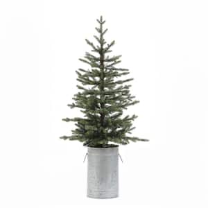 4 ft. Pre-Lit Artificial Christmas Tree with Metal Pot