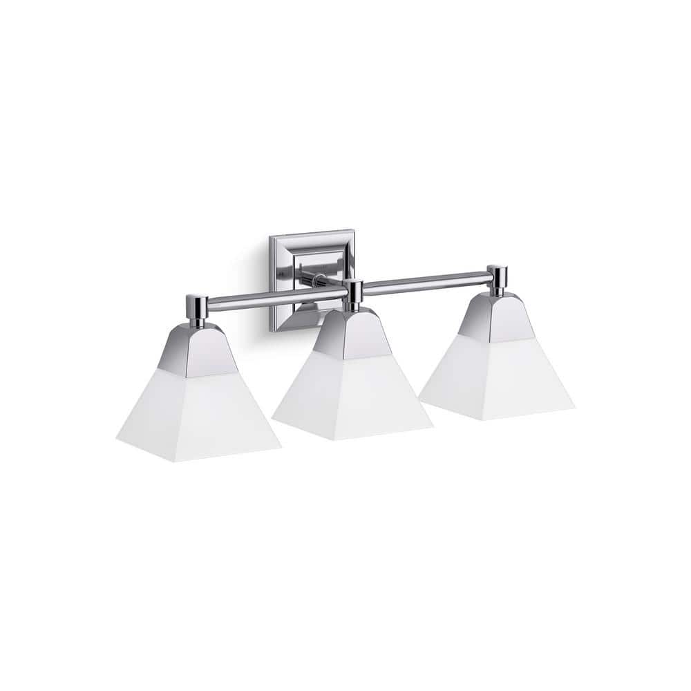 Elegant Crown Chrome 3-Light Bathroom Sconce