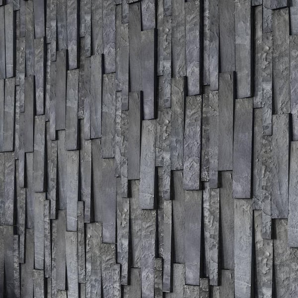 Linear Lines 6 in. x 12 in. Shadow Black Split Face Slate Wall Tile (5.2 sq.ft./case)