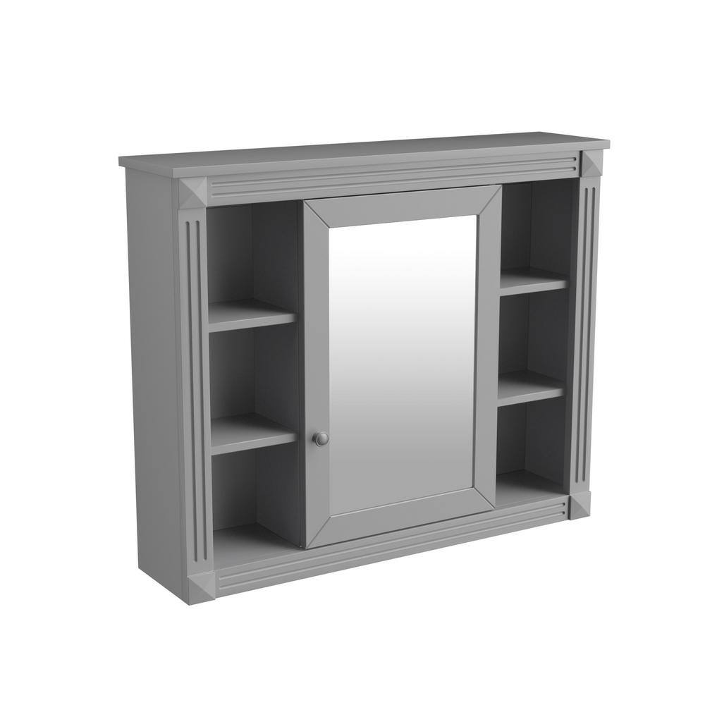 35 in. W x 28.7 in. H RectangularManufactured Wood Medicine Cabinet with Mirror in Grey price history on PriceWatchPro