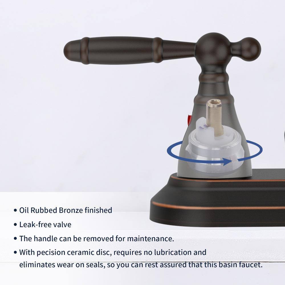 Oil Rubbed Bronze Double Handle Mid Arc Bathroom Faucet