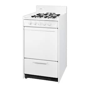 20 in. 2.46 cu. ft. LP Gas Range in White, Battery Powered