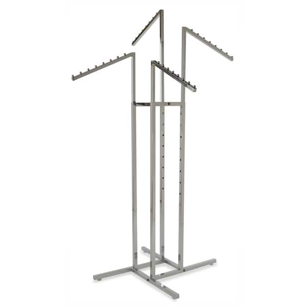 Econoco Chrome Steel 36 in. W x 72 in. H 4-Way Rack with Square Tubing Slanted Arms