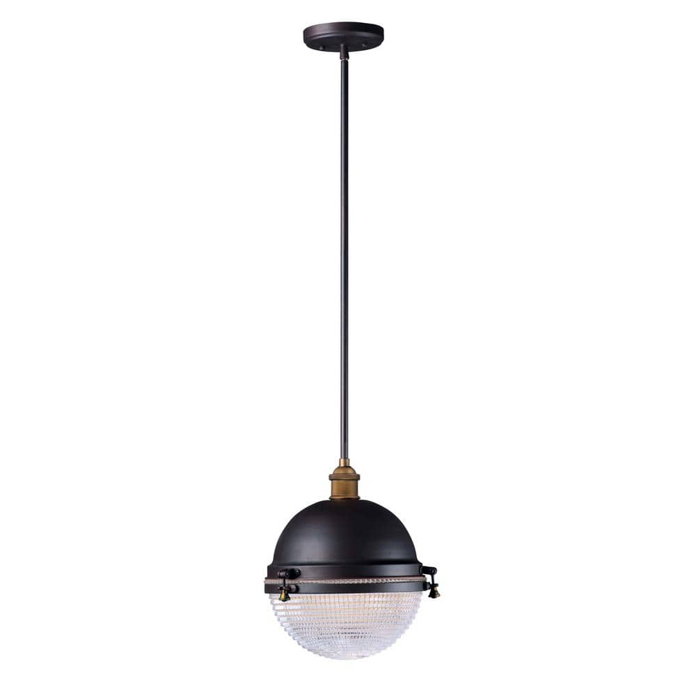 Maxim Lighting Portside 1-Light Oil Rubbed Bronze/Antique Brass Pendant ...