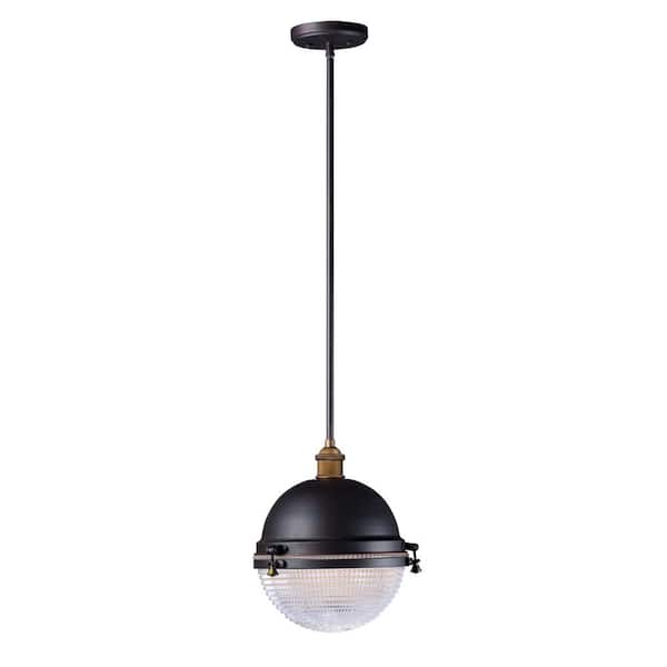 Maxim Lighting Portside 1-Light Oil Rubbed Bronze/Antique Brass Pendant