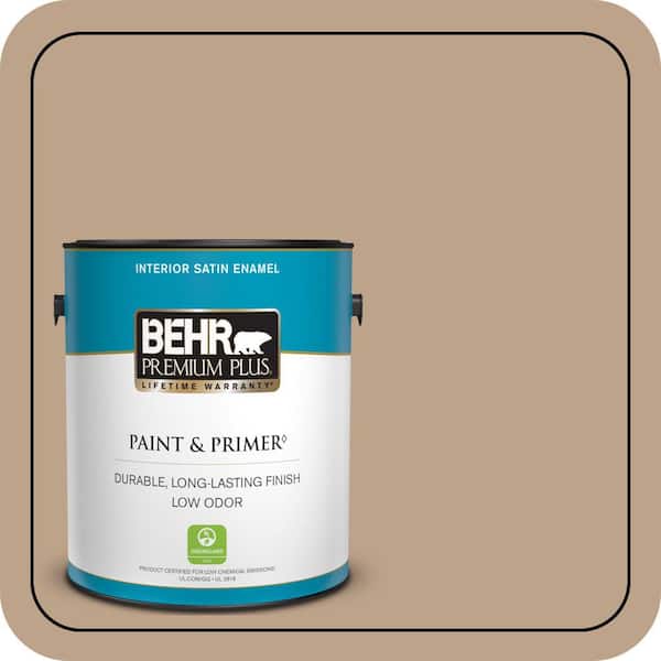 BEHR PREMIUM PLUS 1 gal. #N260-4 Merino Satin Enamel Low Odor Interior Paint & Primer