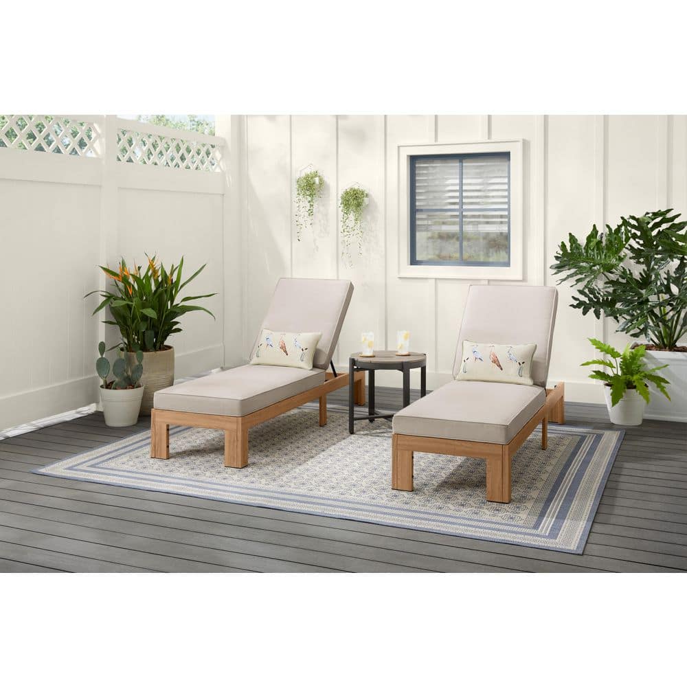 Hampton Bay Crestwood Metal Outdoor Chaise Lounge with