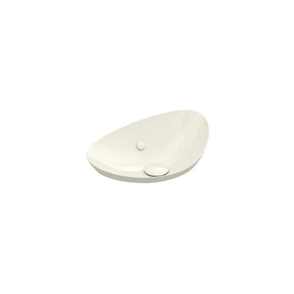 KOHLER Veil 21 in. Trough Vessel Bathroom Sink in Biscuit with Overflow Drain
