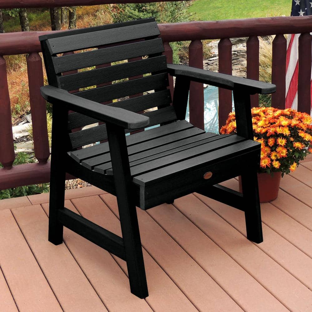 Weatherly Black All-Weather Poly Lumber Garden Chair
