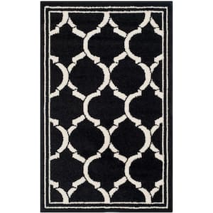 Amherst Anthracite/Ivory Doormat 3 ft. x 4 ft. Geometric Interlace Area Rug