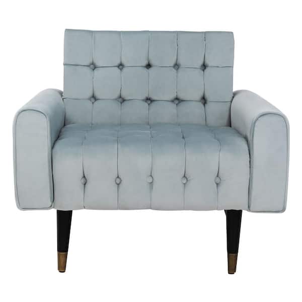SAFAVIEH Amaris Blue/Black Upholstered Arm Chair