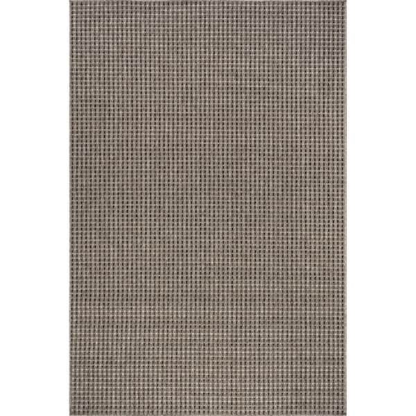Light Grey 60 ft. x 96 ft. Maeva Geometric Indoor/Outdoor Area Rug
