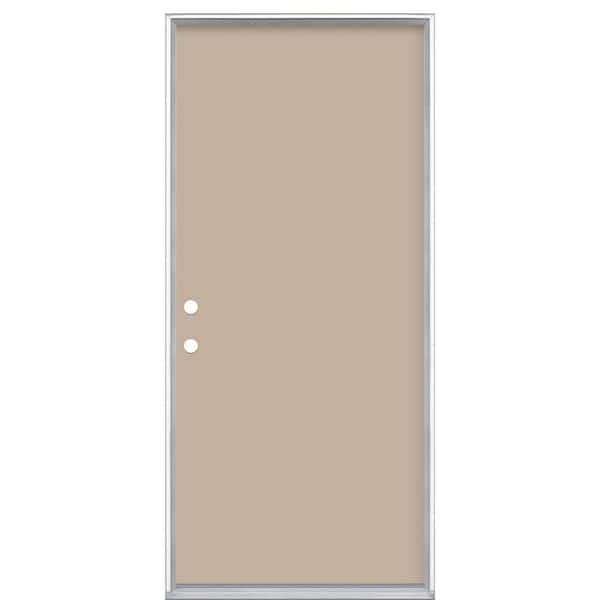 Masonite 36 in. x 80 in. Flush Right-Hand Inswing Canyon View Painted Steel Prehung Front Door No Brickmold in Vinyl Frame