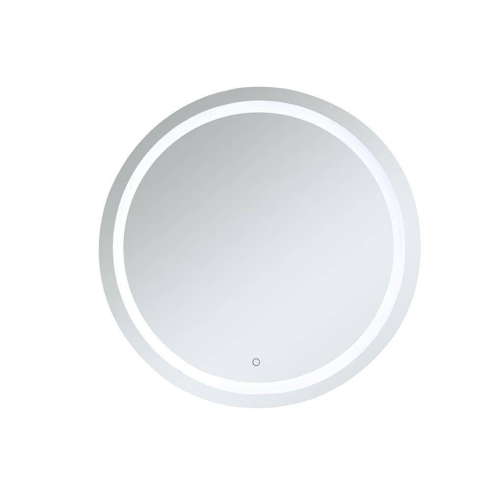 Timeless 42 in. W x 42 in. H Framed Round LED Light Bathroom Vanity Mirror 