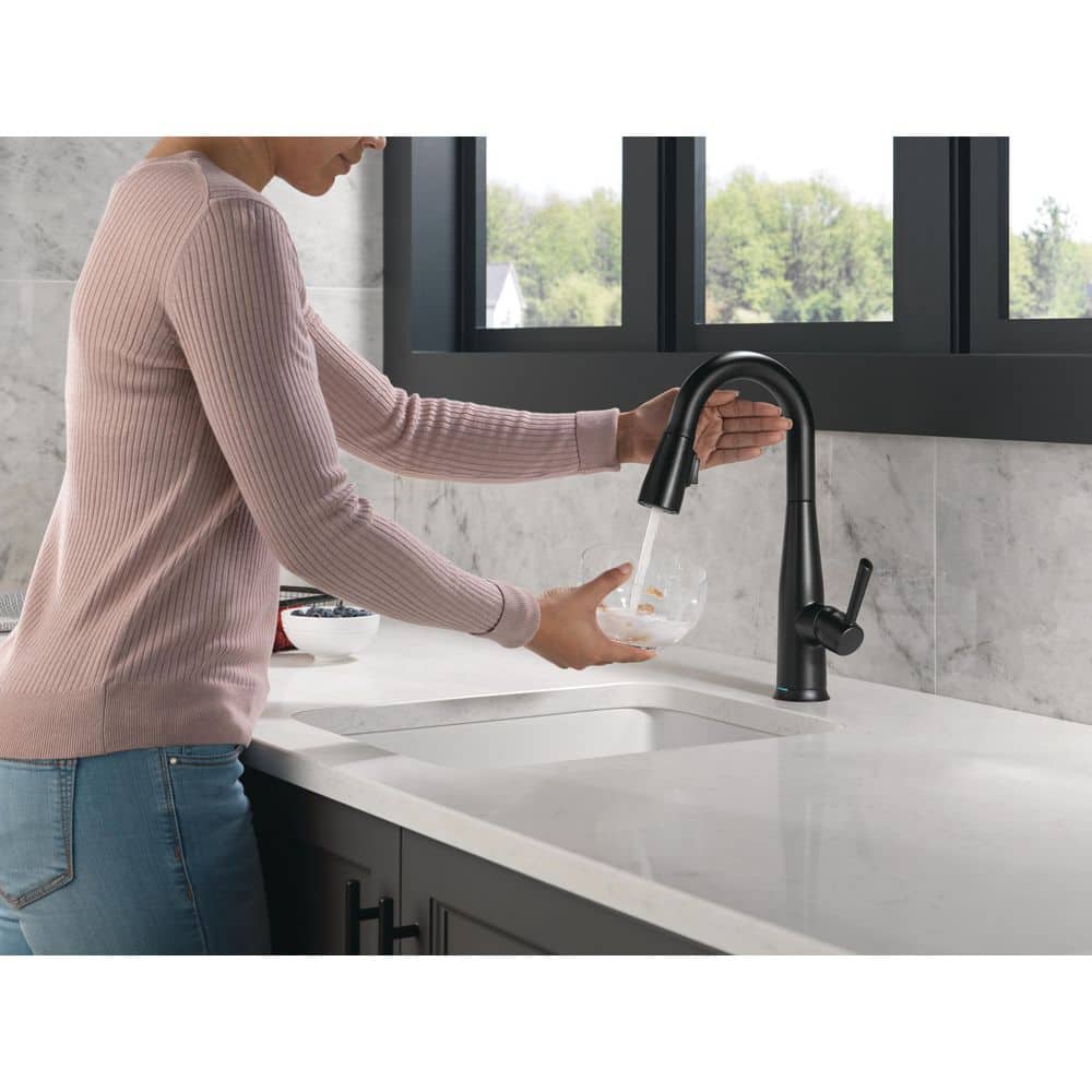 Matte Black Metal Pull-Down Sprayer Kitchen Faucet